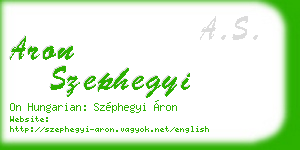aron szephegyi business card