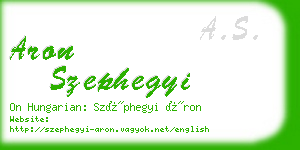 aron szephegyi business card